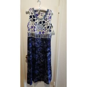 Hilo Hattie Dress Womens XL Island Collections Hawaiian Maxi Shift Sheath NWT